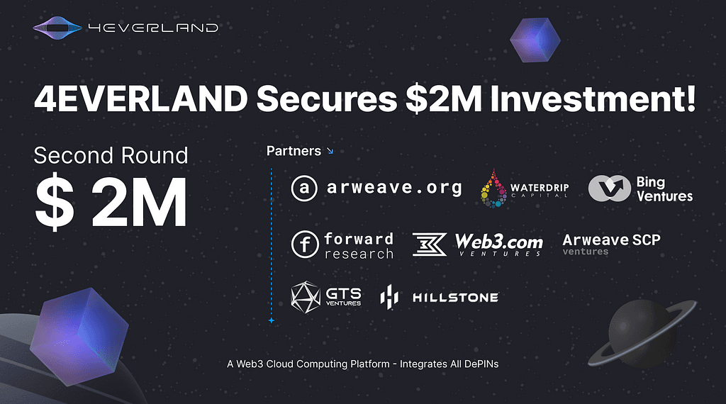 4EVERLAND Secures $2 Million Investment and Expands Integration with Arweave, Filecoin, and Other Protocols