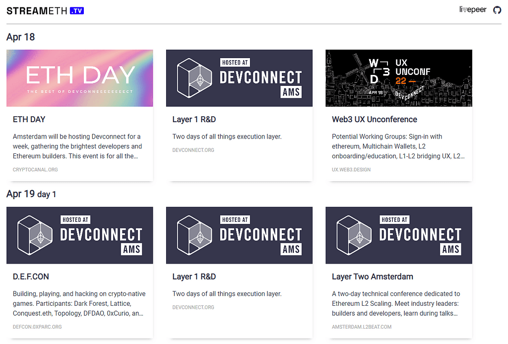 StreamETH 2.0: Powering Livestreaming for Web3 Events