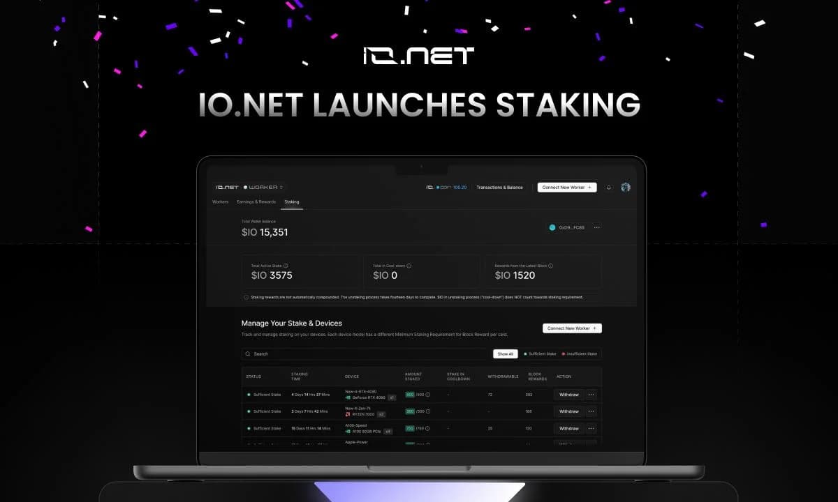 io.net Launches Staking Program to Strengthen Decentralized Compute Network