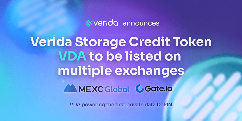 Verida Network Launches Verida Storage Credit Token (VDA) on Gate.io and MEXC Exchanges