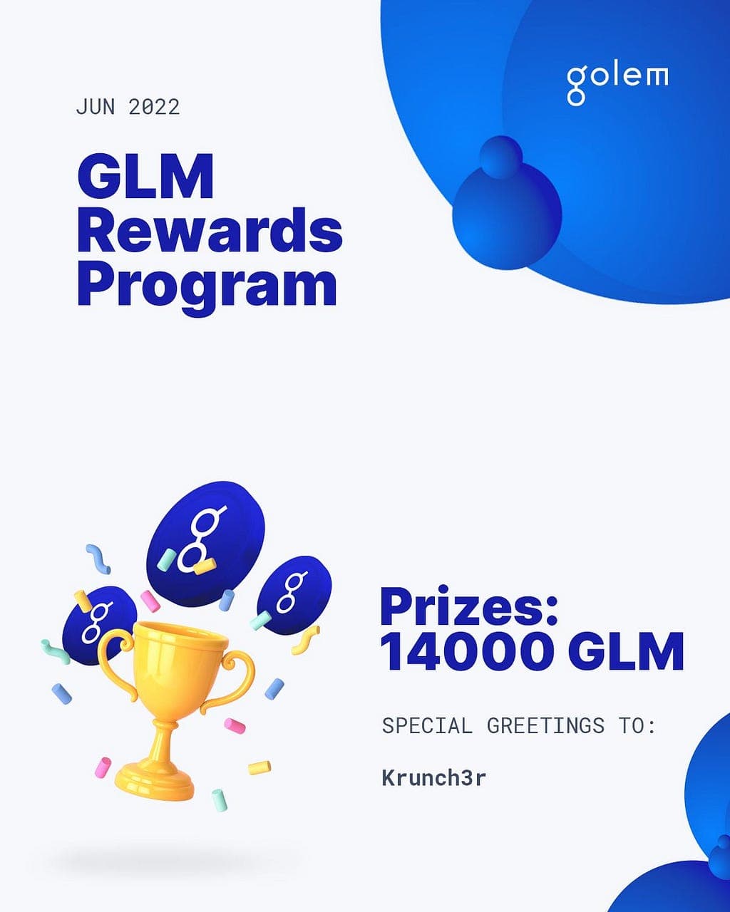 May GLM Rewards Program Concluded